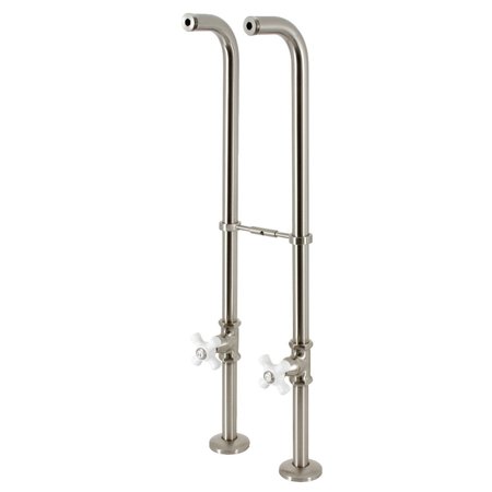KINGSTON BRASS CC266S8PX Freestanding Supply Line with Stop Valve, Brushed Nickel CC266S8PX